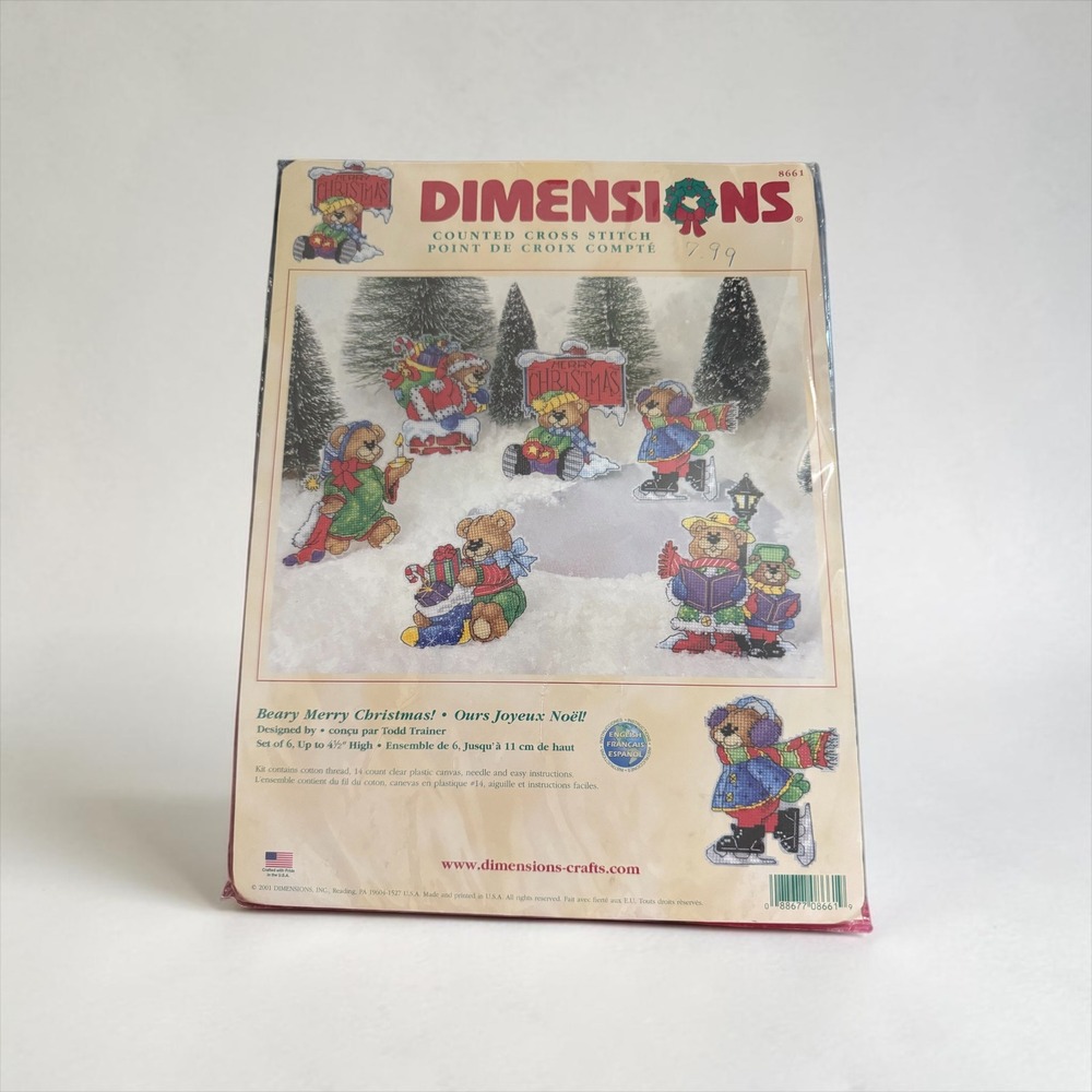 Vintage Dimensions 8661 Beary Merry Christmas Cross Stitch Kit UNOPENED Sealed